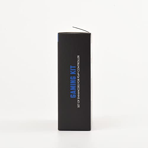 Controller Silicone Case Grip Set for PS4 - Rubber Protector Handle with 2X Joystick Thumb Caps and 2X Analog Precision Rings - Compatible with PS4/Slim/Pro - Blue Stripe