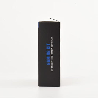 Controller Silicone Case Grip Set for PS4 - Rubber Protector Handle with 2X Joystick Thumb Caps and 2X Analog Precision Rings - Compatible with PS4/Slim/Pro - Blue Stripe