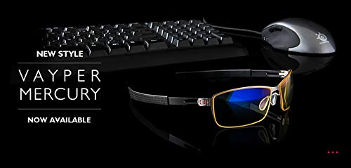 GUNNAR - Premium Gaming and Computer Glasses - Blocks 65% Blue Light - Vayper, Onyx, Amber Tint