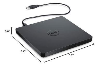 Dell USB Slim DVD +/- RW Drive DW316 - Plug and Play, 8 Watt Power Consumption, Windows 11 or below - Black