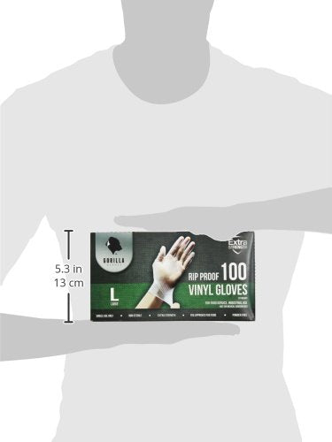 GORILLA SUPPLY Disposable Heavy Duty Vinyl Gloves, Small, 100 Count, White, Unisex