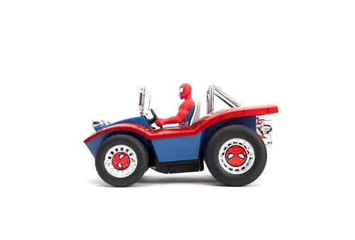 Jada Spider-Man Buggy RC with Non-Removable Spider-Man Figure – 7", Turbo Button, Full-Function Remote Control, Ages 6+, Red/Blue