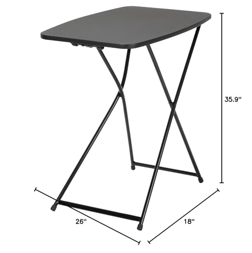 COSCO Multi-Purpose, Adjustable Height Personal Folding Activity Table, 2 Pack, Black