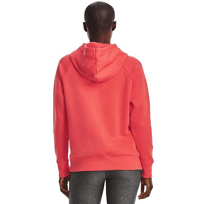 Under Armour Womens Rival Fleece Hoodie, (690) Venom Red / / White, X-Small