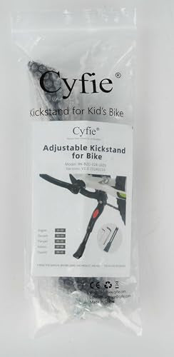 Cyfie Bike Kickstand for 16 18 20 Inch Kids Adjustable Center Mount Bicycle Kickstands Bike Stand for 16-20inch Wheel Mountain Bike/Road Bicycle/Adult Bike/Sports Bike, Aluminum Alloy