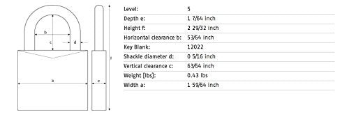 ABUS 70IB/45 KD Solid Brass Weatherproof Padlock Keyed Different with Stainless Steel Shackle, Blue