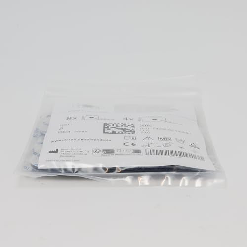 12 axion TENS Unit Electrode Pads Mix Set - 8 Square 2x2'' and 4 Rectangular 4x2'' Replacement Pads with 3,5mm Snap Button for TENS Machines and Muscle Stimulators | Reusable Self-Adhesive Electrodes