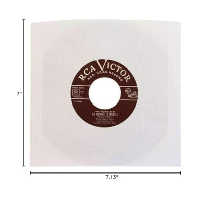 (100) Archival Quality Acid-Free Heavyweight Paper Inner Sleeves for 7" Vinyl Records #07IW