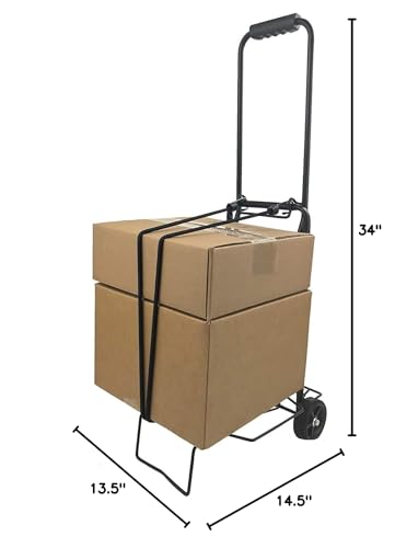 Folding Hand Truck 2 Wheels 40 Lb | Luggage Trolley Dolly Cart with Two-Wheels | Portable Fold-Up Dolly Cart - Collapsible | Lightweight and Foldable | Hand Carts Ultra Light | Mini Transport Carrier