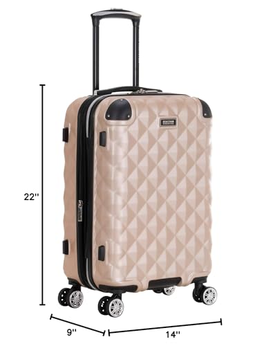 Kenneth Cole REACTION Diamond Tower Collection Lightweight Hardside Expandable 8-Wheel Spinner Travel Luggage, Rose Champagne, 3-Piece Set (20", 24", & 28")