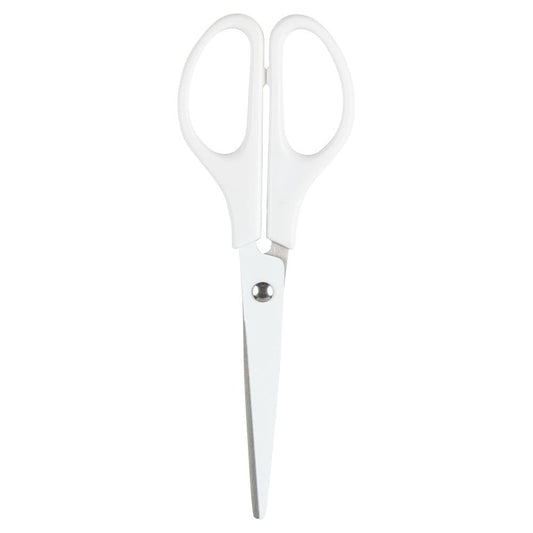 JAM PAPER Arts & Crafts Scissors - 6 3/4 Inch - White - Ergonomic Handle & Stainless Steel Pointed Tip Blades - Sold Individually