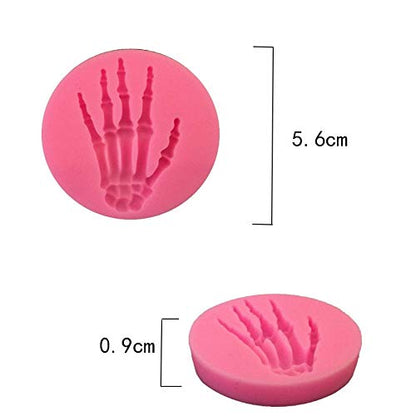 HengKe 2 Pieces Skeleton Hands Molds Halloween party for Sugarcraft, Cake Decoration, Handmade Ice Cream,Cupcake Topper, Chocolate, Pastry, Cookie Decor, Jewelry, Polymer Clay, Crafting Projects