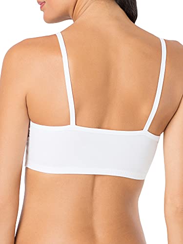 Fruit of The Loom Womens Spaghetti Strap Cotton Pull Over (Pack of 3) Sports Bra, Blushing Rose/White/Black Hue, 40