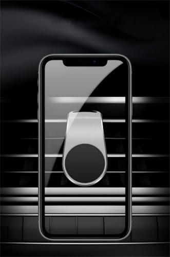 L-Shape Air Vent Magnetic Phone Mount-360°Rotating Car Holder for All Smartphones 4-7" with Super Strong Adhesion,Non-Slip Design,Silvery.