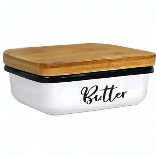 Home Acre Designs Butter Dish with Lid for Farmhouse Home Decor, Kitchen Collection
