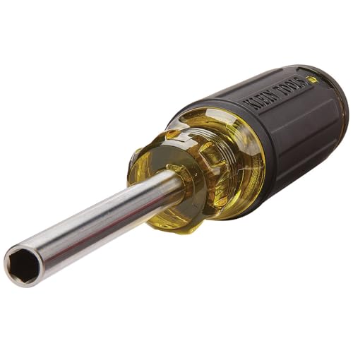 Klein Tools 32307 Multi-bit Tamperproof Screwdriver, 27-in-1 Tool with Torx, Hex, Torq and Spanner Bits with 1/4-Inch Nut Driver