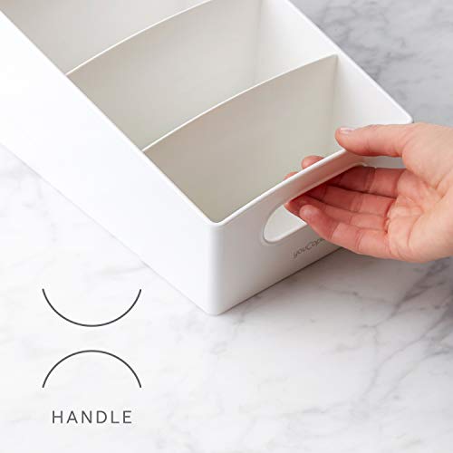 YouCopia ShelfBin Packet Organizer, 4-Tier Stairstep Raised Divided Bin, BPA-Free Storage Caddy for Kitchen Pantry and Cabinet Organization, Tea Bags, Medicine, and More