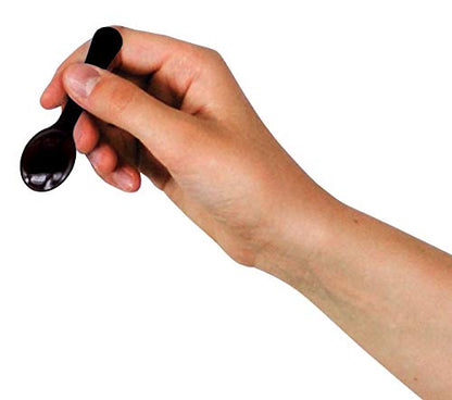 Extra Sturdy, Gmark 100pc 3-Inch Taster Plastic Mini Spoons Black Clear Best for Chocolate Coffee flavor Ice Cream Dessert Black 1 Box Set GM1002H