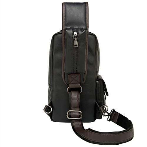 Leather Sling Bag Crossbody Backpack for Men Women Outdoor Travel Camping Shoulder Chest Day Pack Vintage Backpacks Daypack