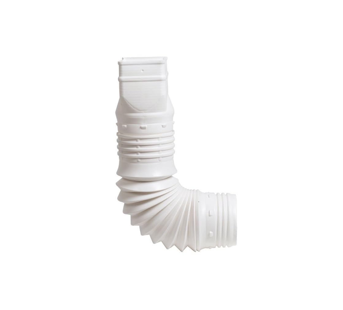 Flex-Drain 53227 Flexible Downspout Extension Adapter, 2 by 3 by 4-Inch, White