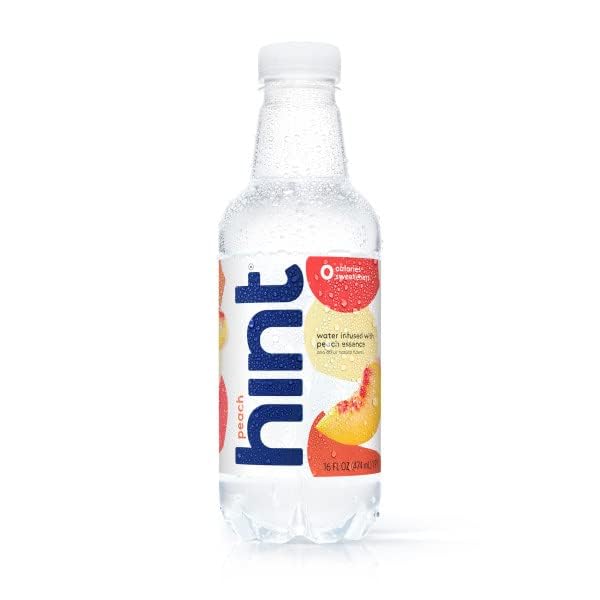 Hint Fruit-Infused Bottled Water, Georgia Peach - Sugar Free Flavored Water with Zero Calories, Naturally Flavored, and No Artificial Sweeteners - 16 Fl Oz (Pack of 12)