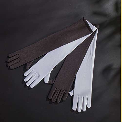 JOMOCARE Cosplay Gloves Long Tight Strech Gloves for Cosplay Costume Green Screen (Black)