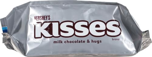 HERSHEY'S HUGS & KISSES Milk Chocolate and White Creme Candy Family Pack, 15.6 oz