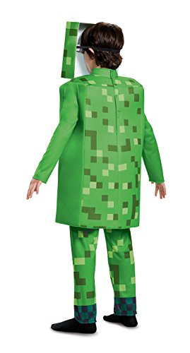 Creeper Deluxe Minecraft Costume, Green, Small (4-6)