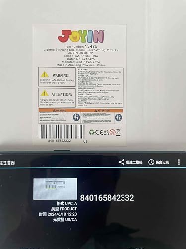 JOYIN Halloween Scary Decorations Outdoor, 2 Packs Halloween Hanging Swinging Ghosts Decor with Lighted Up Eyes, Creepy Swinging Skeleton Flying Props for Yard Patio Lawn Garden