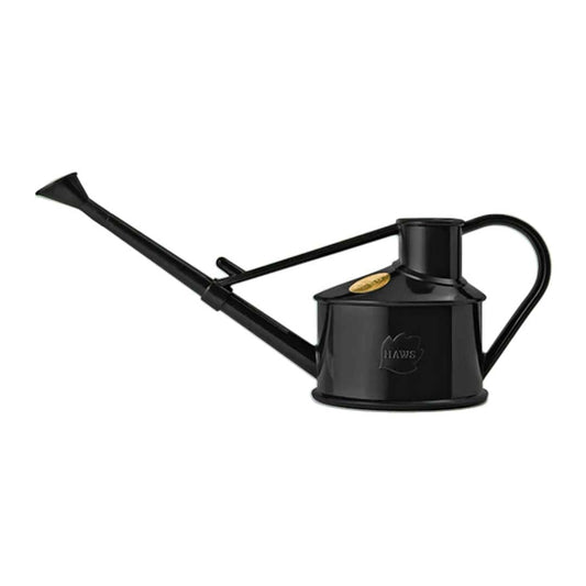 Indoor Plastic Watering Can | The HAWS Langley Sprinkler - One Pint | Pot Waterer | Fine Spray Rose | Recycled - Black