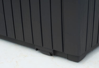 Keter Cushion Box, Rainproof, Balcony Springwood Cushion Storage Box, Brown, 123 x 53.5 x 57 cm, 305 L, 17202488