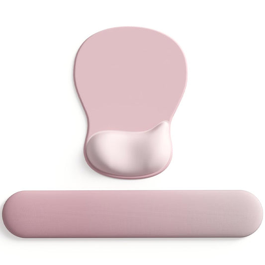 ErgoComfort Gel Wrist Rest Mouse Pad-Ergonomic Office Mousepad with Wrist Support-Non-Slip, Design Desk Accessories Mat for Home&Game Decor (09PinkSerenity Set)