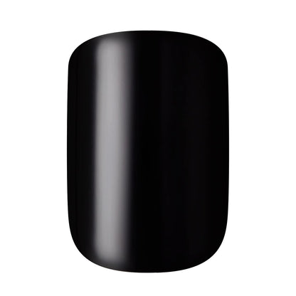 KISS Gel Fantasy Press On Nails, Nail glue included, 'Aim High', Black, Short Size, Squoval Shape, Includes 28 Nails, 2g Glue, 1 Manicure Stick, 1 Mini File, 1 Adhesive Tab