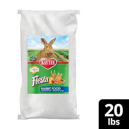Kaytee Fiesta Rabbit Food, Nutritious and Fun Blend, Supports Dental Health and Digestion, 20 pounds