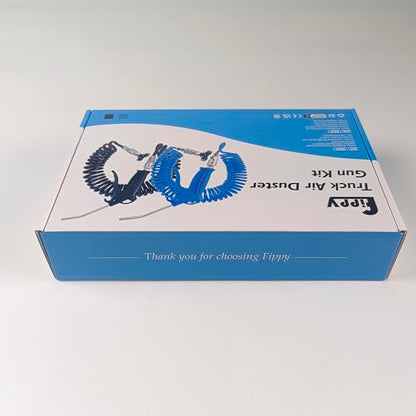 Fippy Truck Air Duster Gun with 5 Metre Recoil Air Hose, Air Seat Blow Dust Gun Heavy Duty Air Gun Cleaning Kit for Truck Semi Trailers