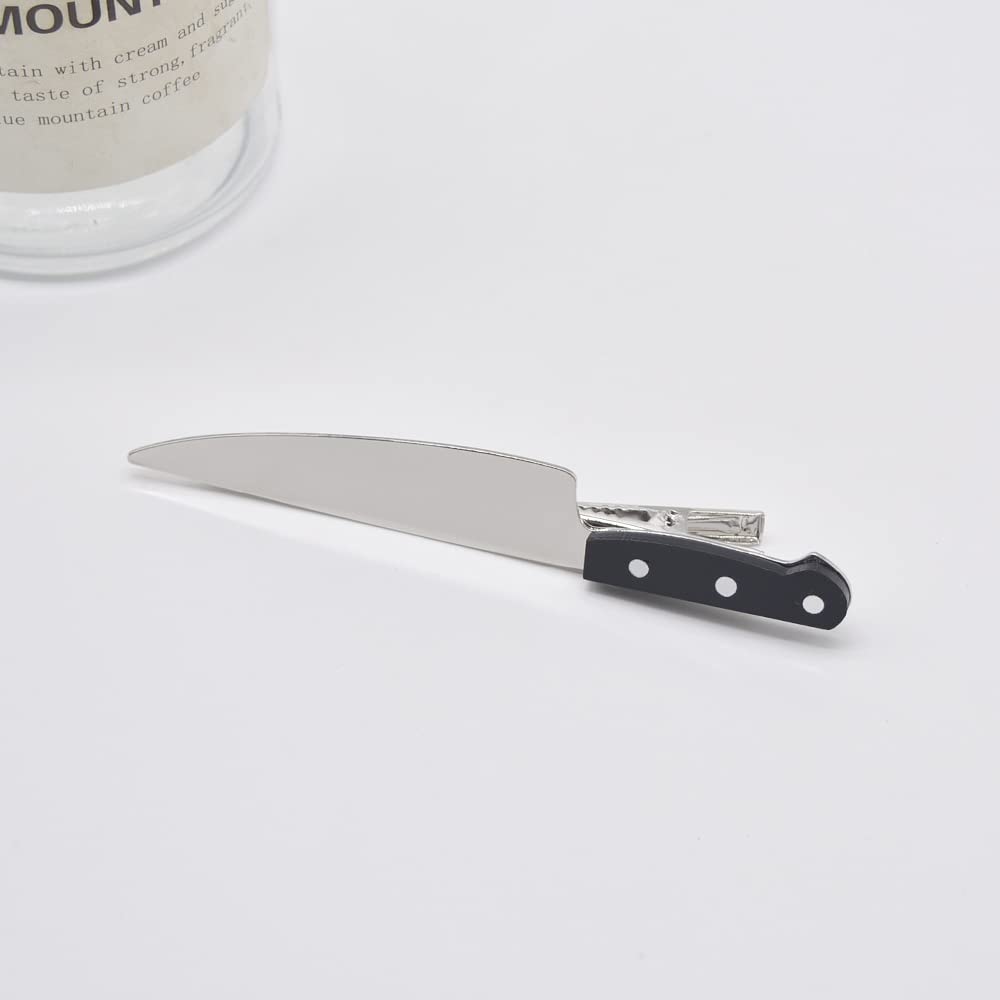 2 PACK Mini Knife Hair Clip Women's Fashion Punk Creative Hip Hop Tableware Acrylic Cosplay Halloween Party Hair Accessoriesfor Women Girls