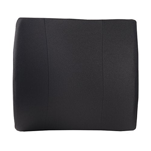 DMI Lumbar Support Pillow for Chair to Assist with Back Support with Removable Washable Cover and Firm Insert to Ease Lower Back Pain while Improving Posture,14 x 13 x 5,Contoured Foam,Elite,Black