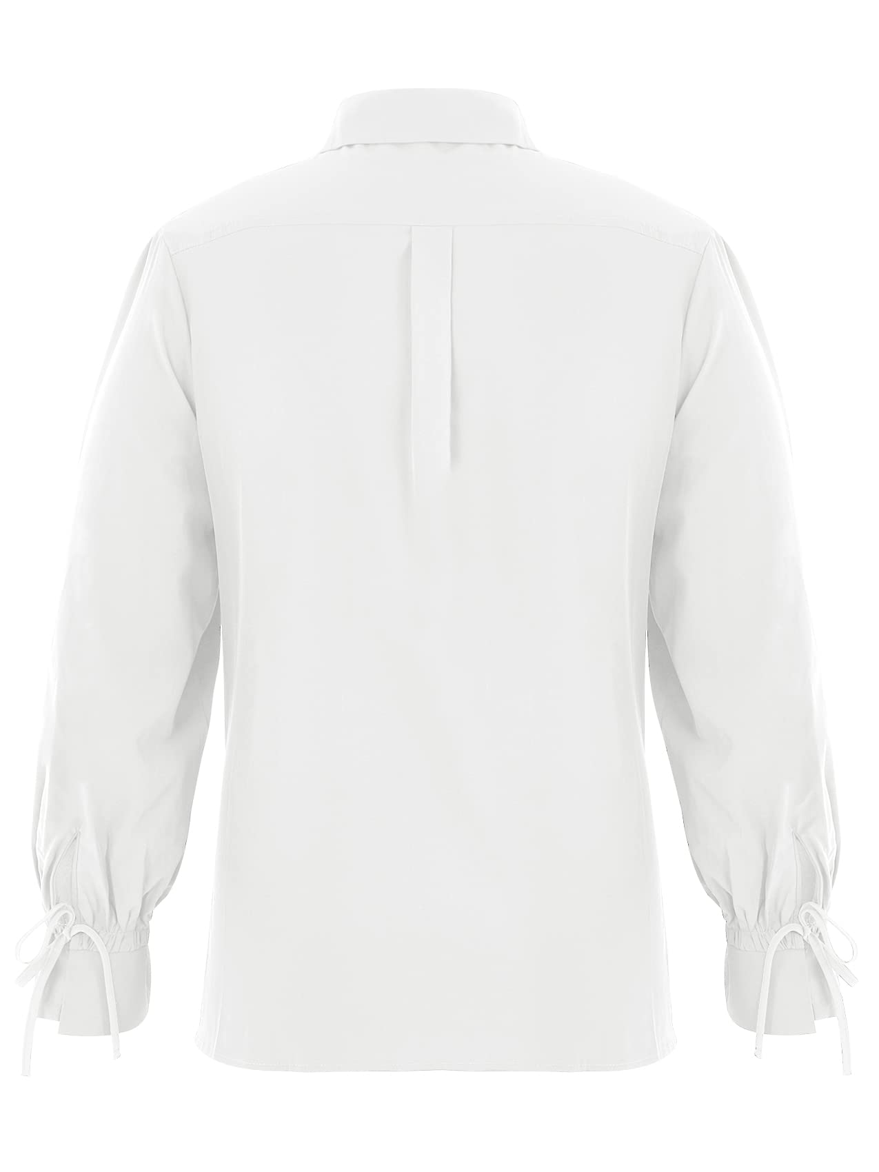 Mens Medieval Pirate Shirt Viking Renaissance Lace up Halloween Mercenary Scottish Jacobite Ghillie Tops (Small, 01 White)