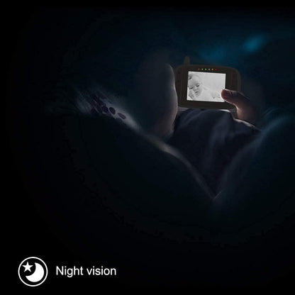 HelloBaby Baby Monitor with Remote Pan-Tilt-Zoom Camera and 3.2'' LCD Screen, Infrared Night Vision, Temperature Display, Lullaby, Two Way Audio, with Wall Mount Kit