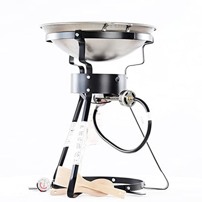 King Kooker 24WC Heavy-Duty 24" Portable Propane Outdoor Cooker with 18" Steel Wok, Black