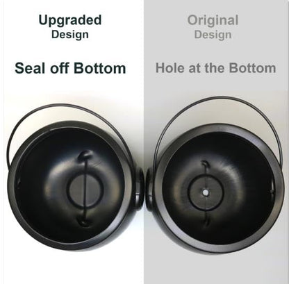 GiftExpress 8" Black Cauldron Bucket – Halloween Candy Bowl, Trick or Treat, St. Patrick's Pot of Gold Decor, Witch Kettle for Party Supplies