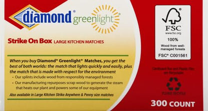Diamond Greenlight Strike on Box Matches, 300 Count, 3 Pack