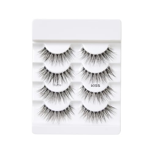 KISS Lash Couture Naked Drama False Eyelashes, 'Cruise', 16 mm, Includes 4 Pairs Of Lashes, Contact Lens Friendly, Easy to Apply, Reusable Strip Lashes