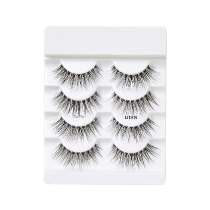 KISS Lash Couture Naked Drama False Eyelashes, 'Cruise', 16 mm, Includes 4 Pairs Of Lashes, Contact Lens Friendly, Easy to Apply, Reusable Strip Lashes