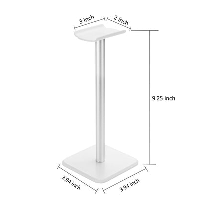 Deear Headphone Stand Gaming Headset Holder Universal Aluminum Metal Headphone Holder Hanger with Aluminum Supporting Bar Flexible Headrest ABS Solid Base for All Headphone,White