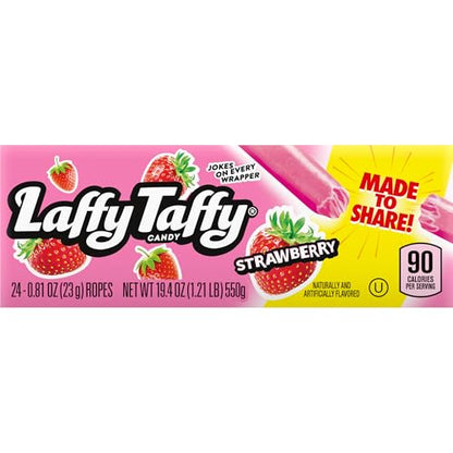 Laffy Taffy Rope Candy, Strawberry Flavor, 0.81 Ounce Ropes (Pack of 24)