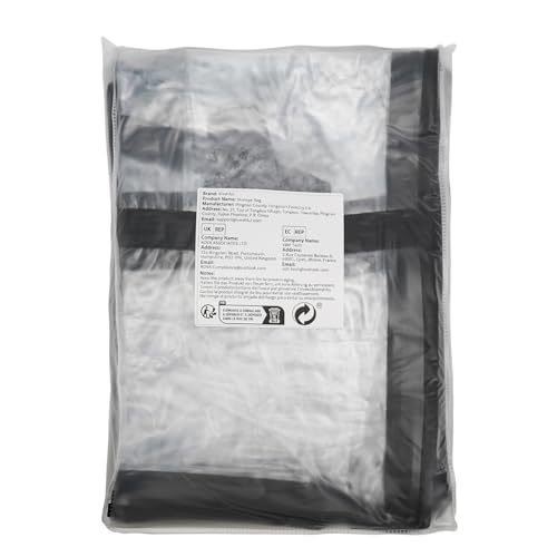 Vieshful 3 Pack Clear Clothes Storage Bag, 40L Plastic Blanket Storage Bag with Zipper, Foldable Closet Organizer, Moving bags for Comforter, Blanket, Bedding, Duvet, Toys