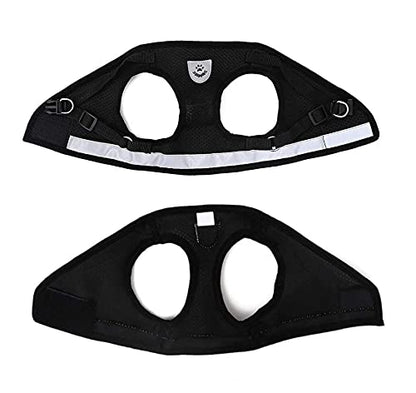 FEimaX Dog Harness and Leash Set for Walking, Soft Mesh Adjustable Easy Control Lightweight Cat Vest Harnesses with Reflective Strips, Escape Proof Small Dogs Cats Vests (Black, X-Small)