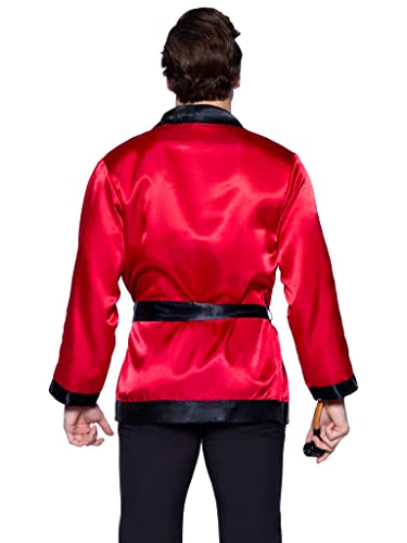 Leg Avenue Men's 2 Piece Bachelor Cigarette Smoke Jacket And Pipe Costume, Red/Black, One Size