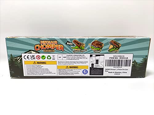 DINOBROS Dinosaur Chomper Toys for Kids with 3 Roar Sounds and Light Jurassic Dinosaurs Grabber Claw T-Rex Reacher Robot Hand Pincher Dino Snapper